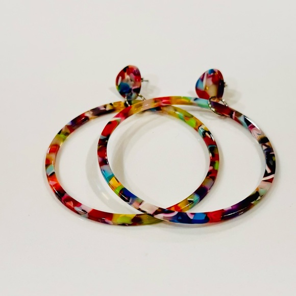 Multicolored, acrylic, lightweight. Hoops. - Picture 2 of 4
